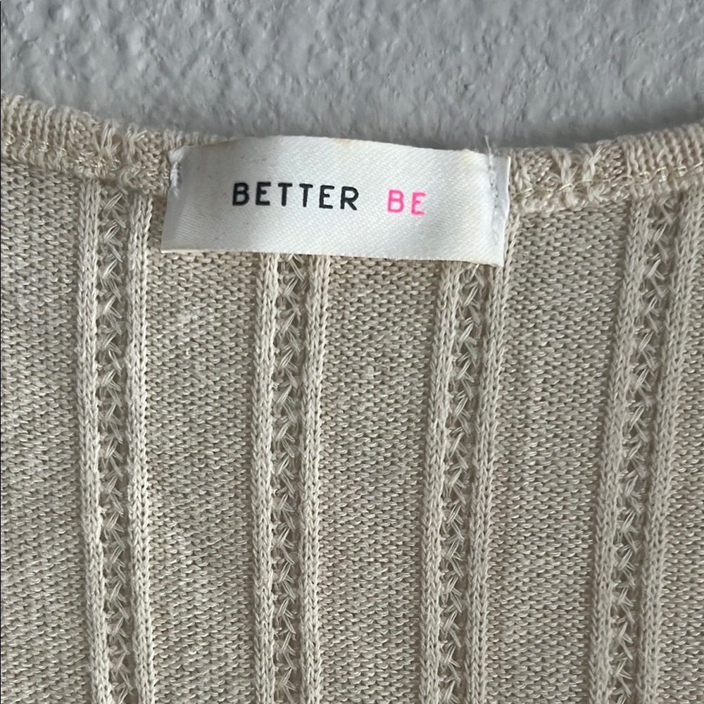 Better Be Cream Ribbed Buttoned Blouse - Picture 2 of 3